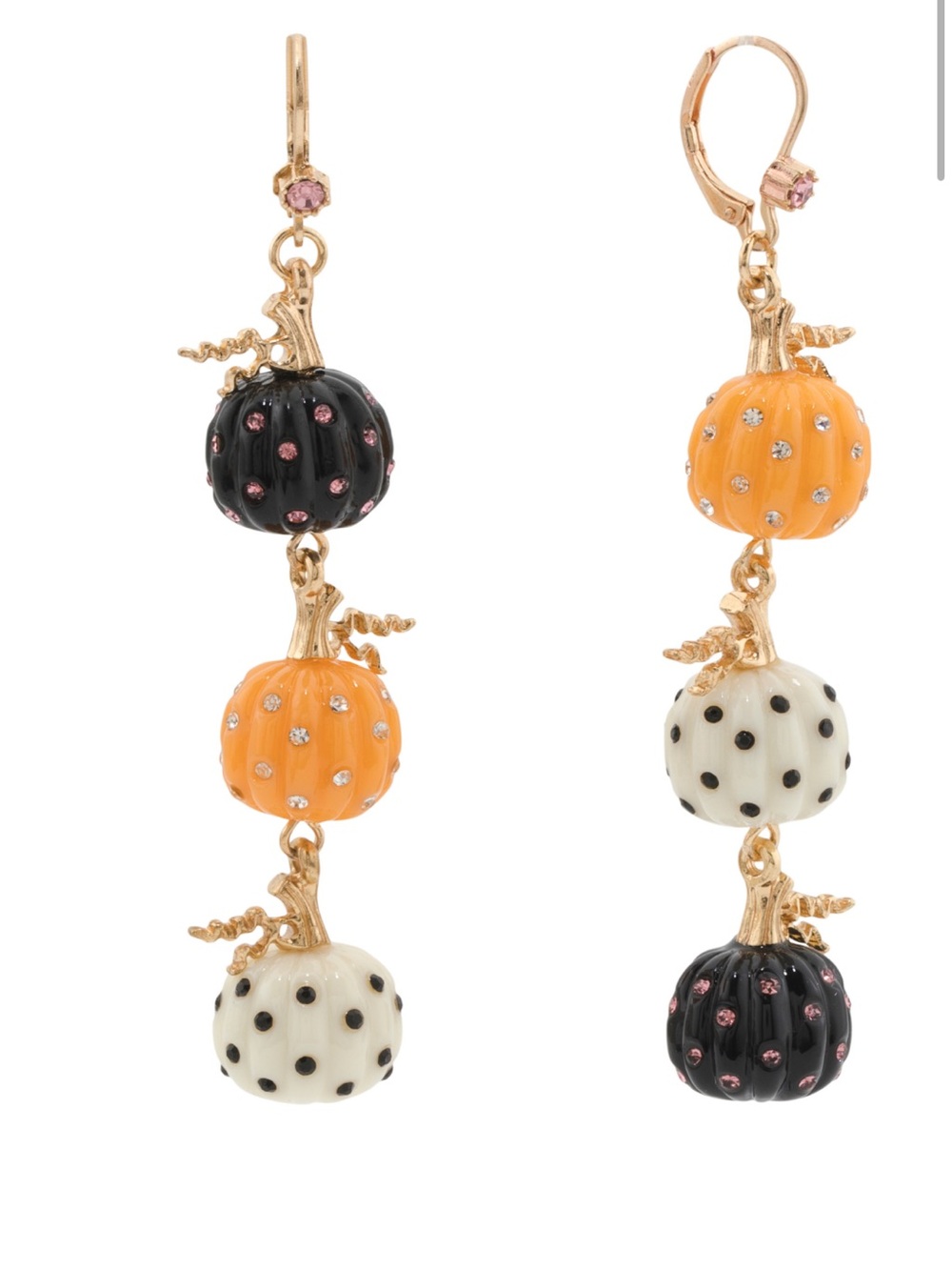 Betsey Johnson Pumpkin Drop Earrings NWT